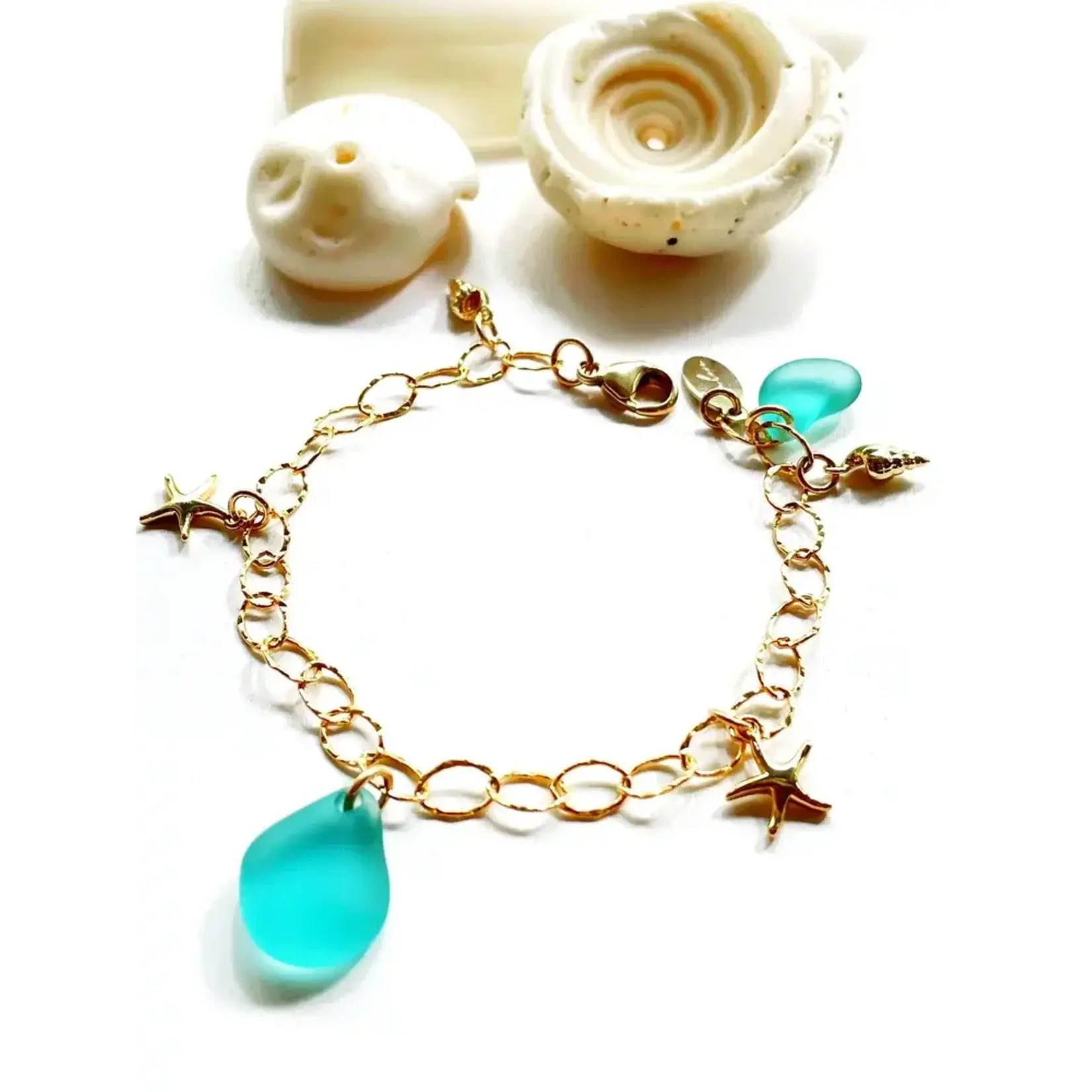 Sea Glass Ocean Charm Bracelet