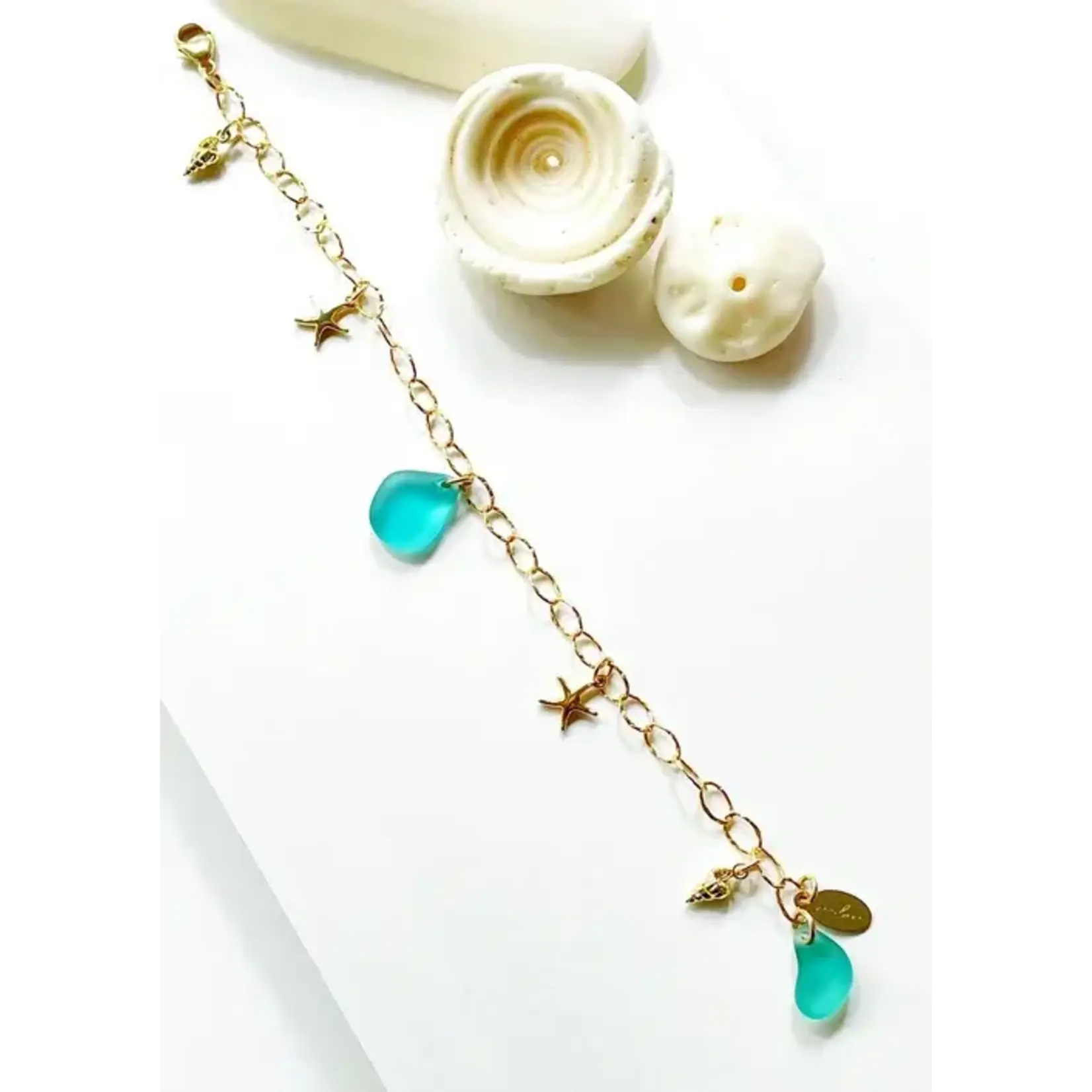 Sea Glass Ocean Charm Bracelet