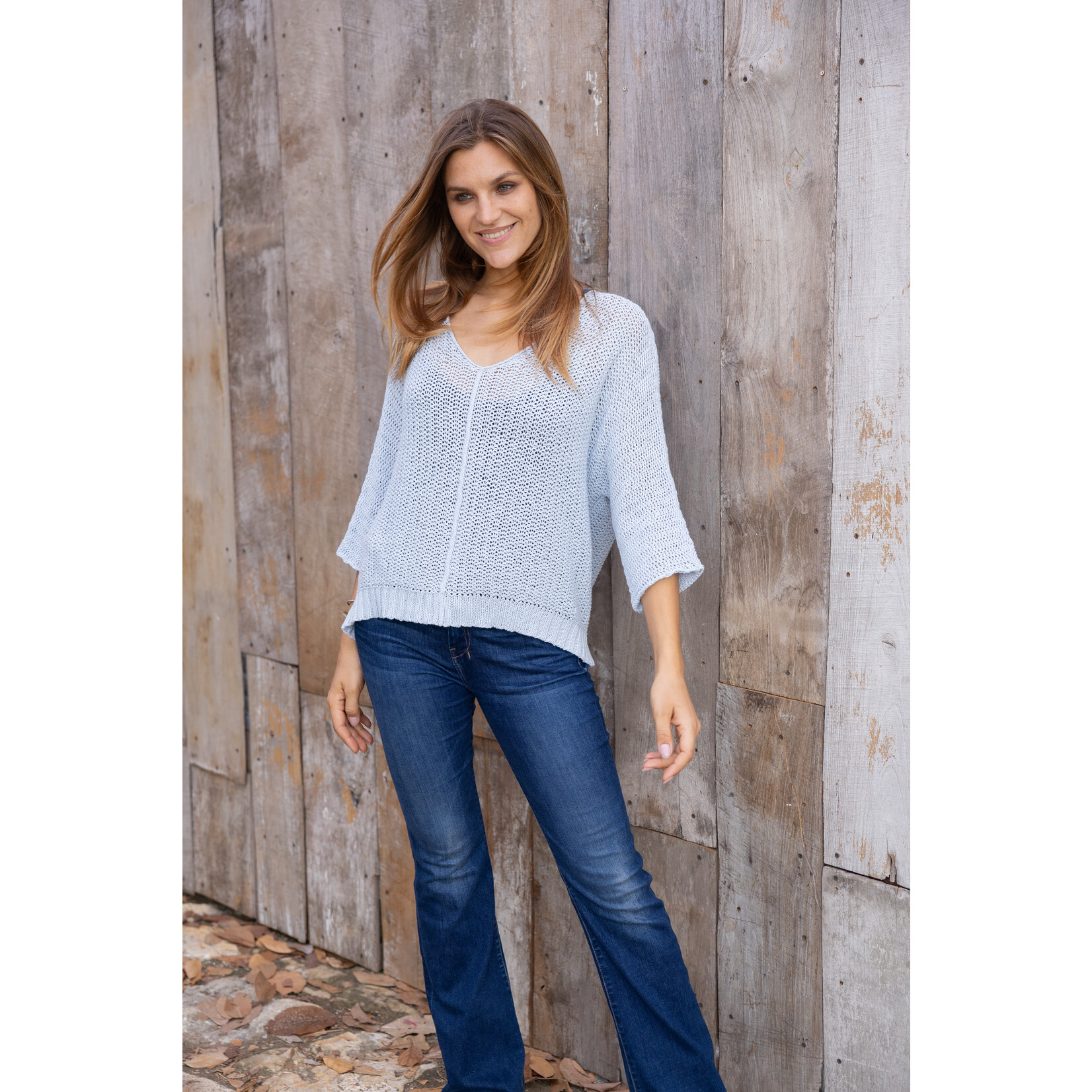 291 Kaya 3/4 Slv V Cotton