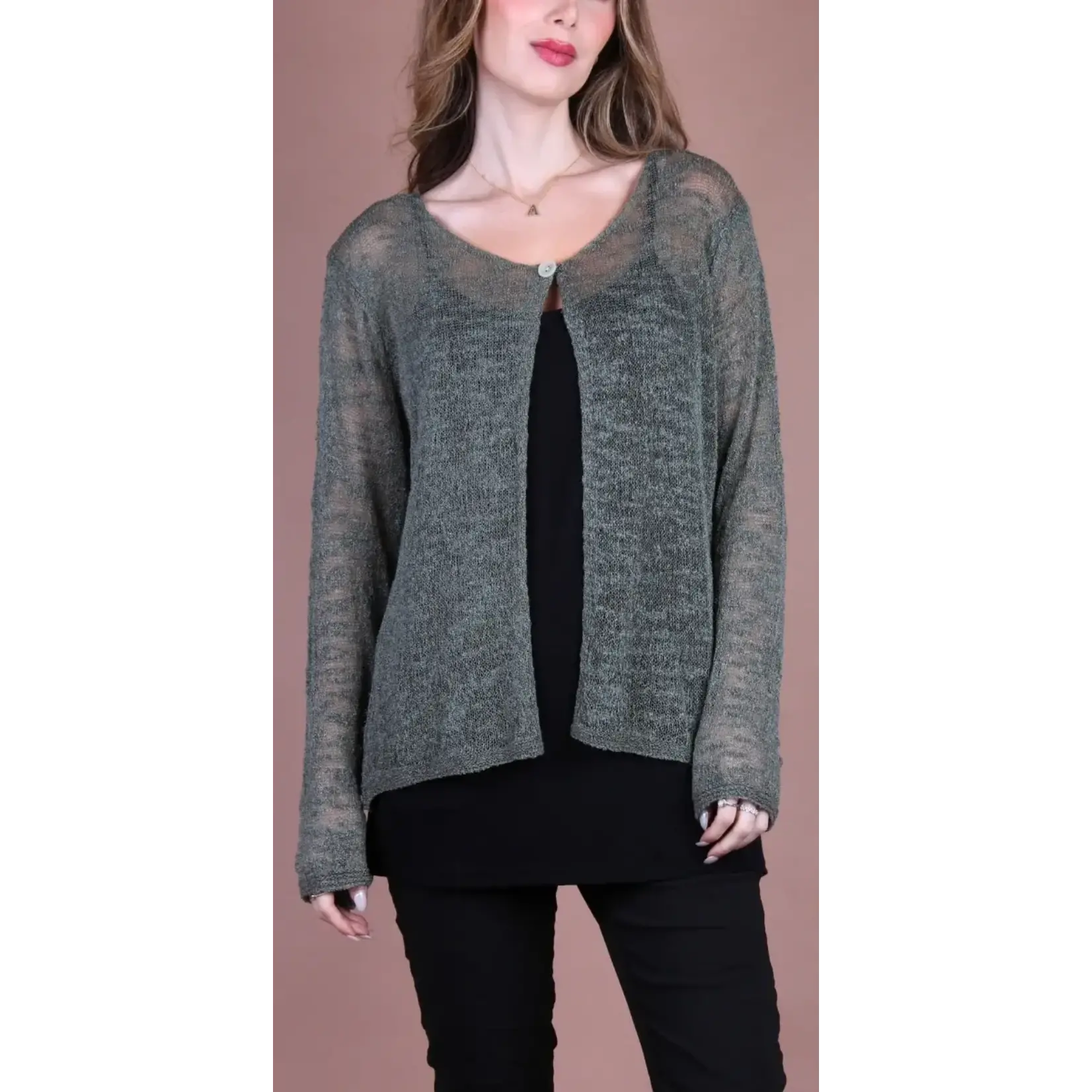 Gauze Cardigan One Button