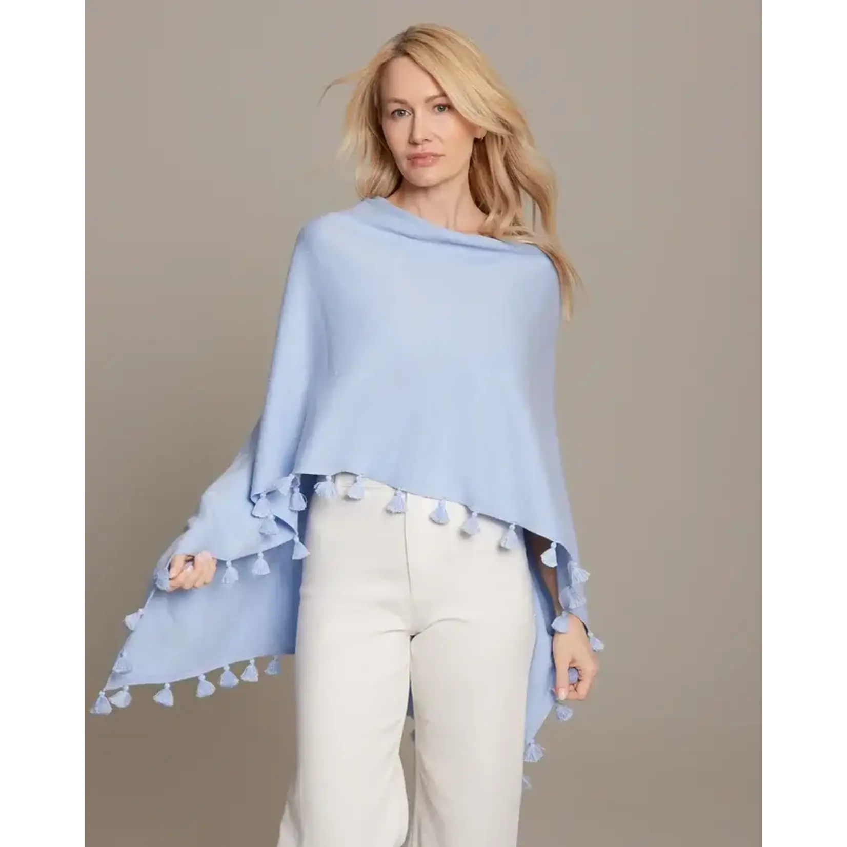 Cotton Cashmere Tassel Trim Topper