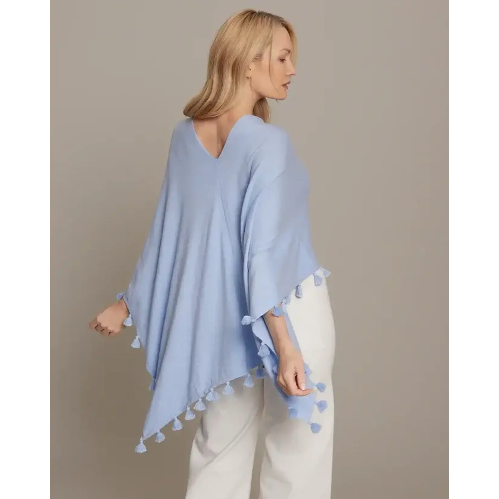 Cotton Cashmere Tassel Trim Topper