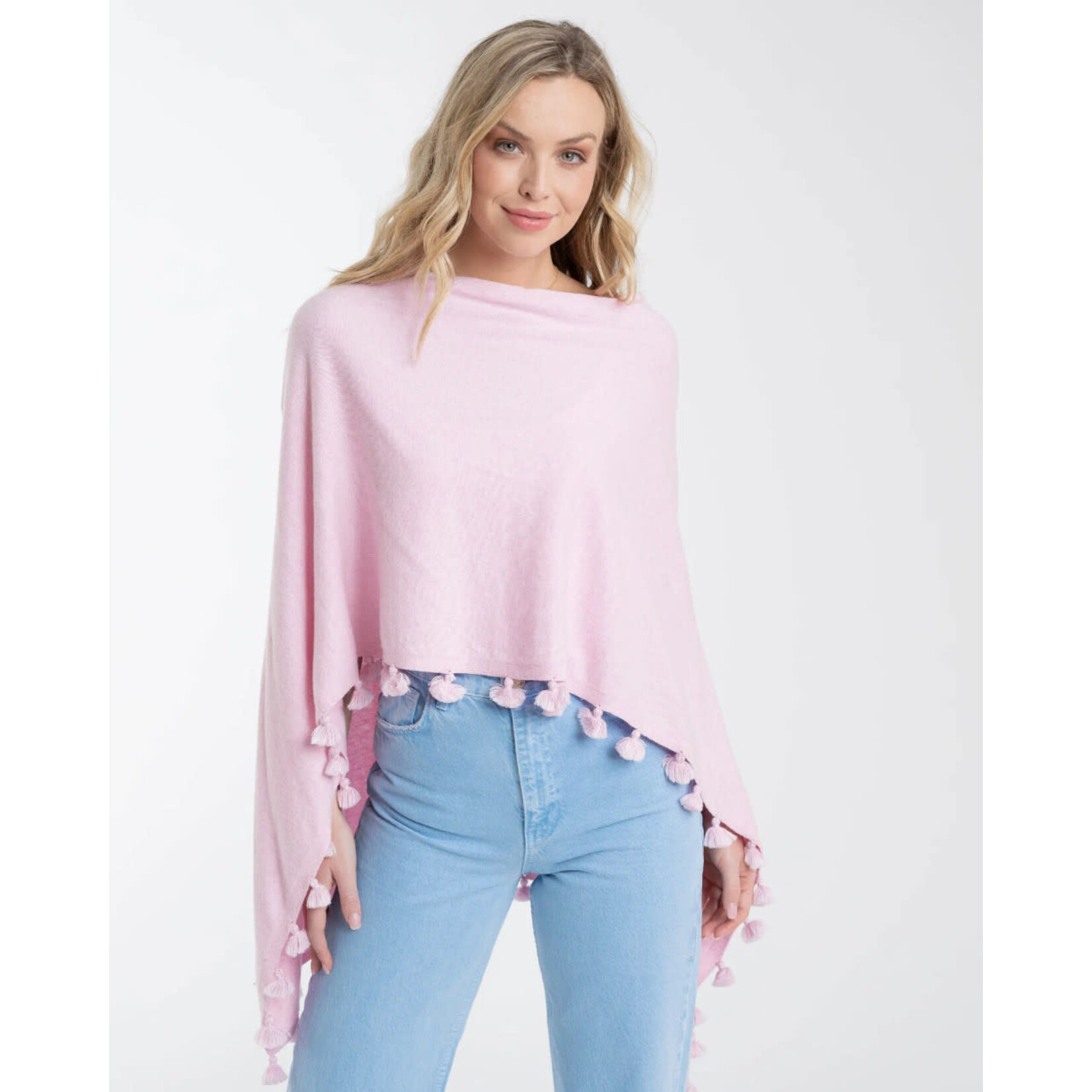 Cotton Cashmere Tassel Trim Topper