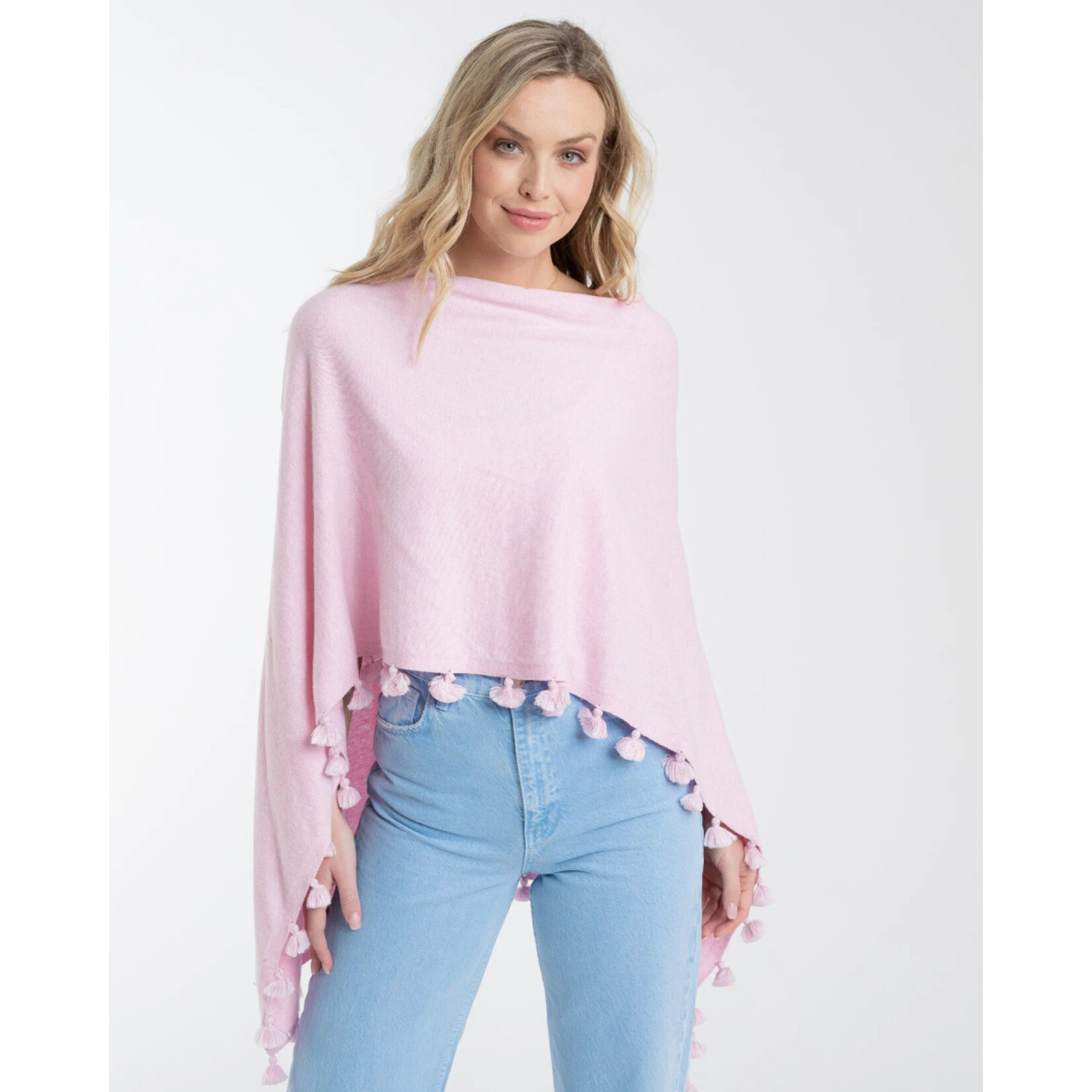 Cotton Cashmere Tassel Trim Topper