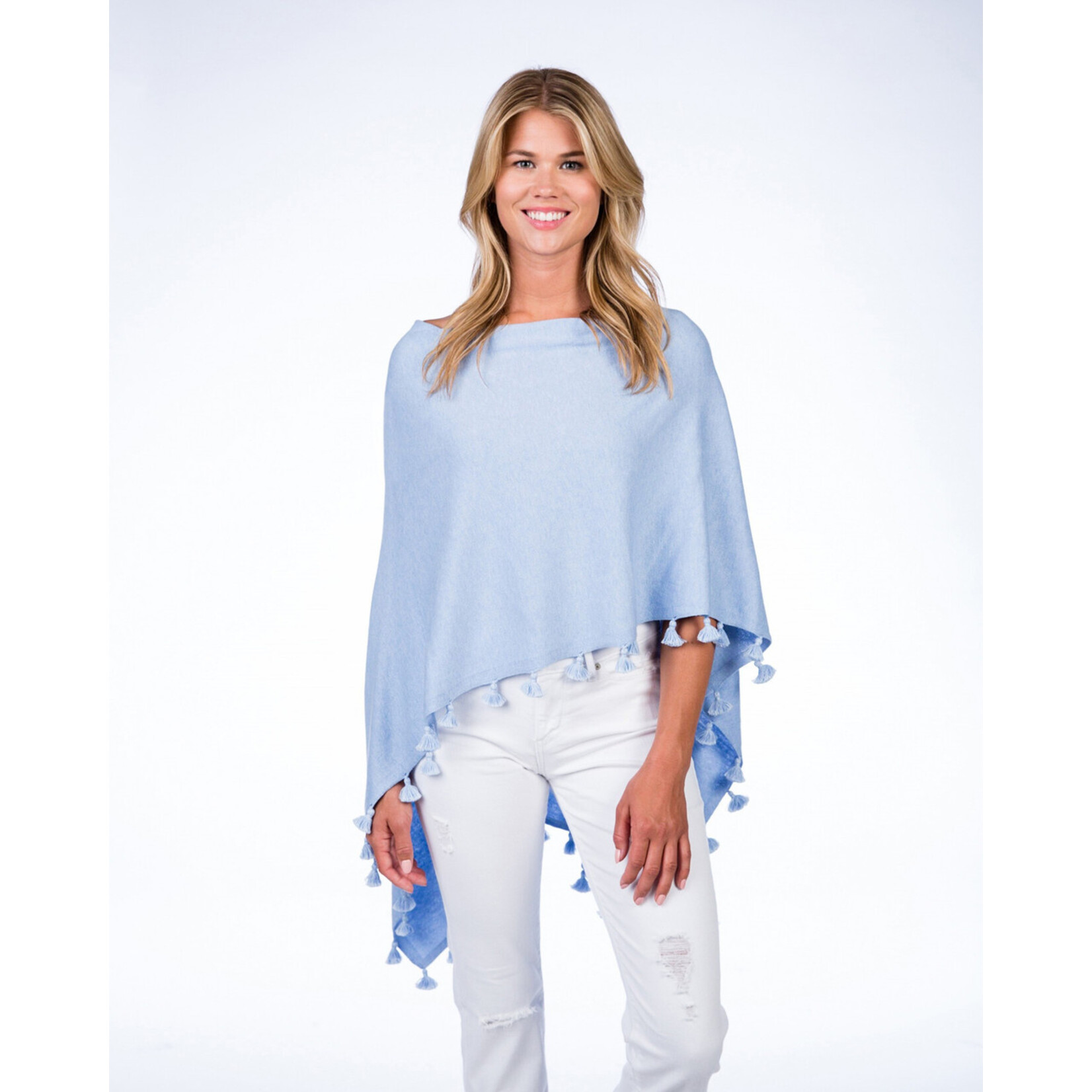 Cotton Cashmere Tassel Trim Topper