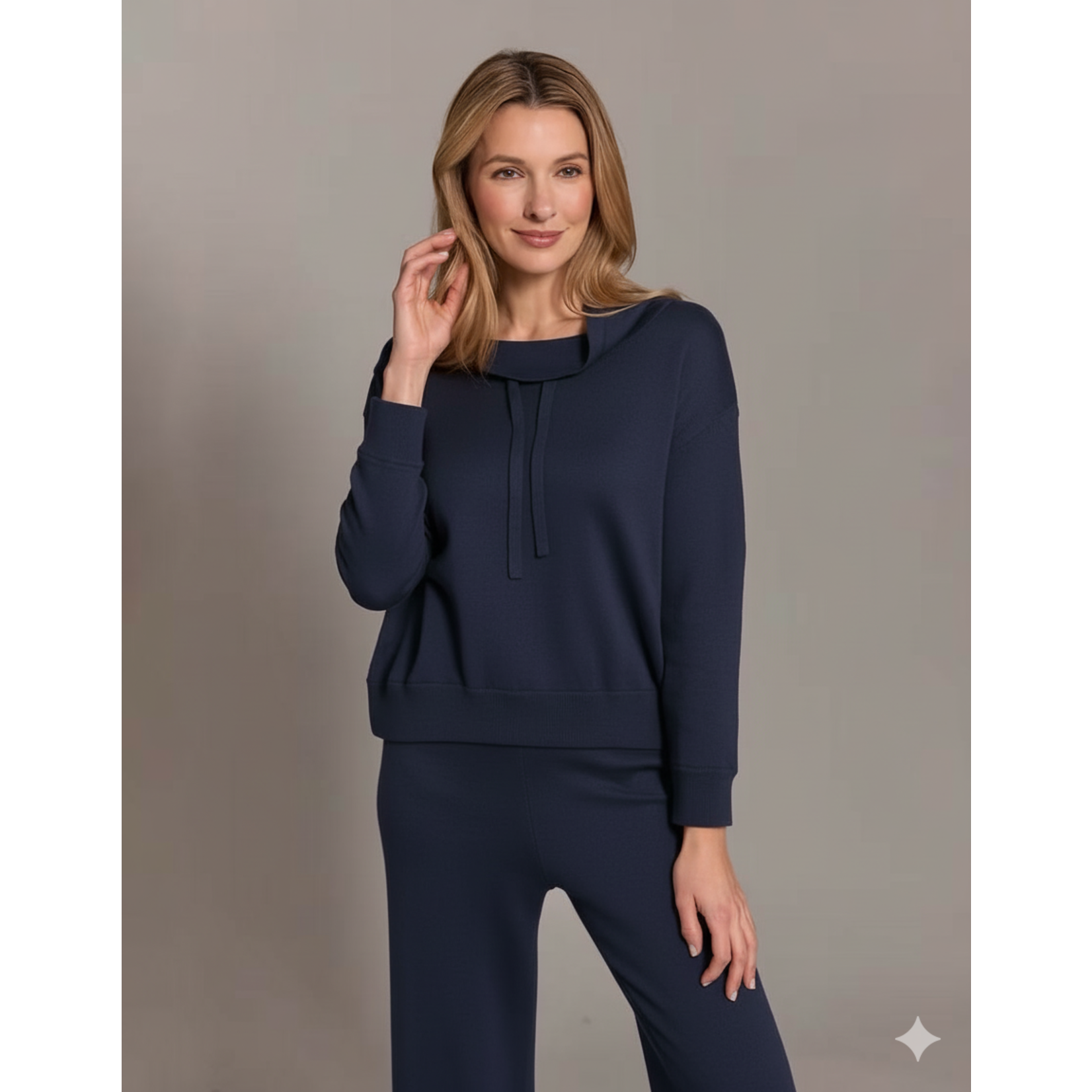 Terry Stitch Cowl Neck