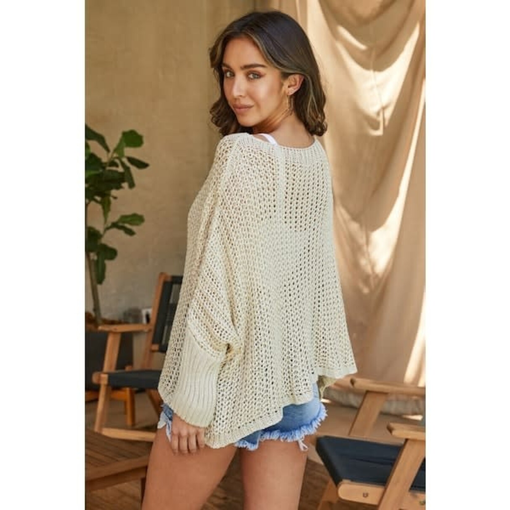 Boatneck Drop Shoulder LS Sweater