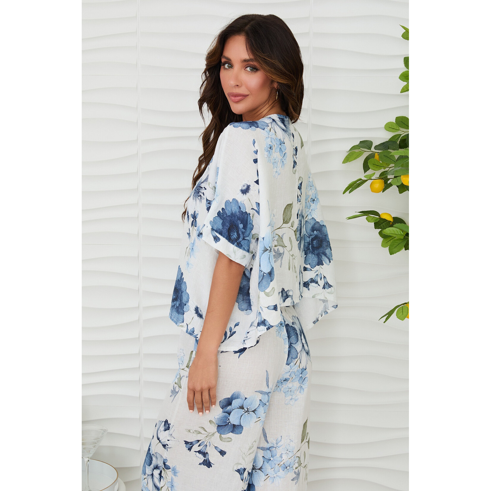 Gardenia Print  Crop Top