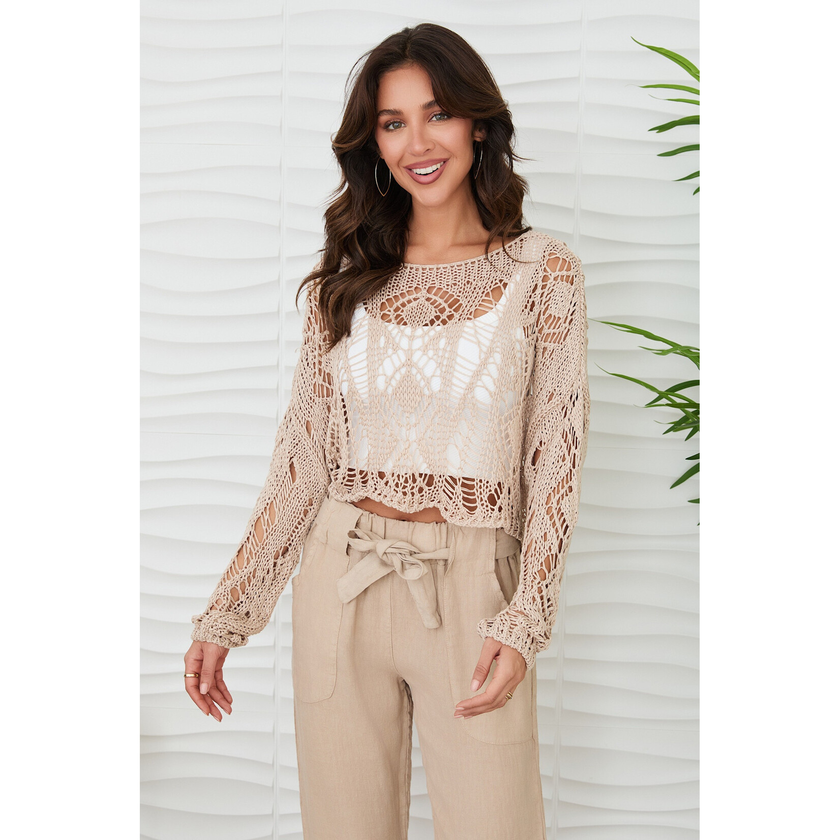 Scoop Neck Open Crochet