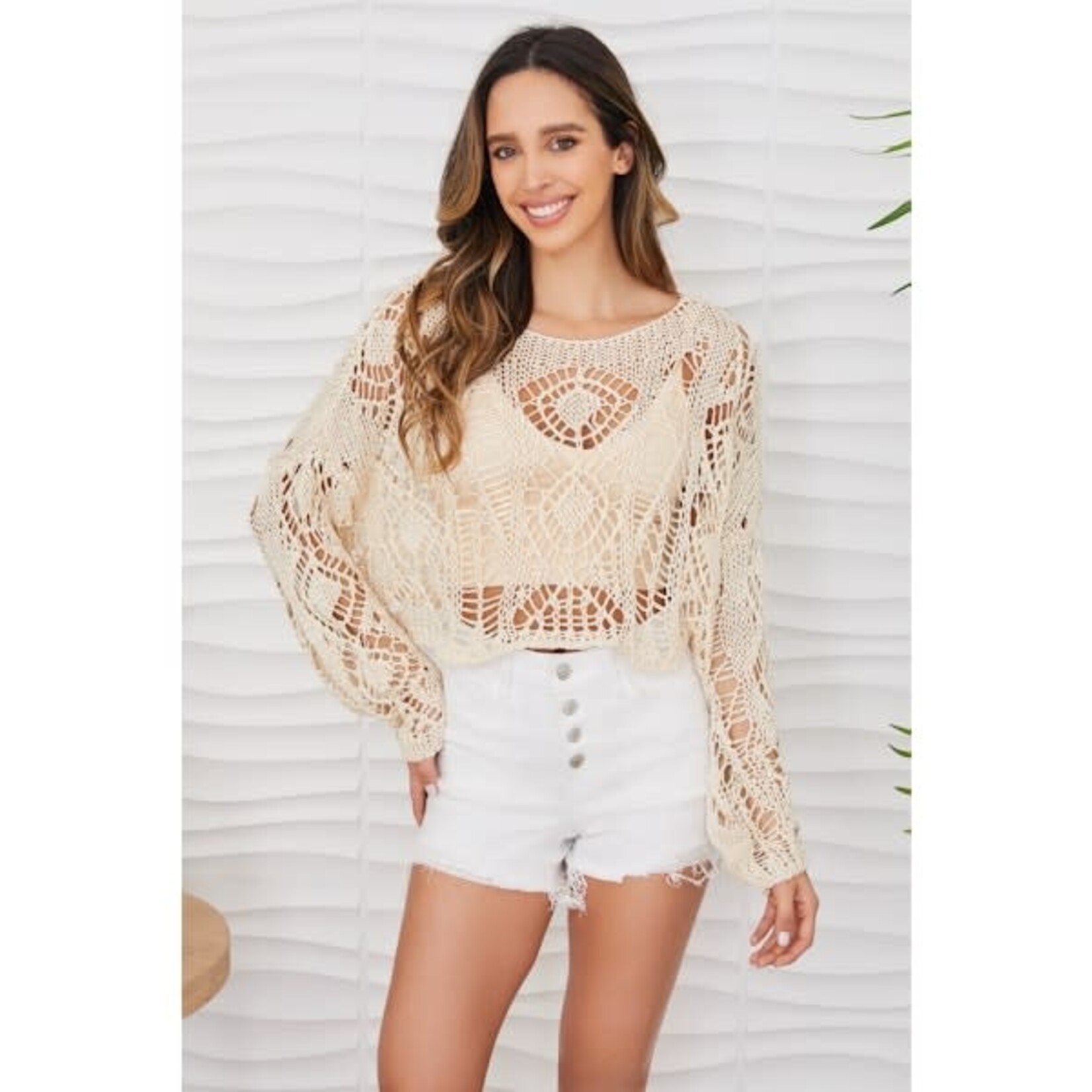 Scoop Neck Open Crochet