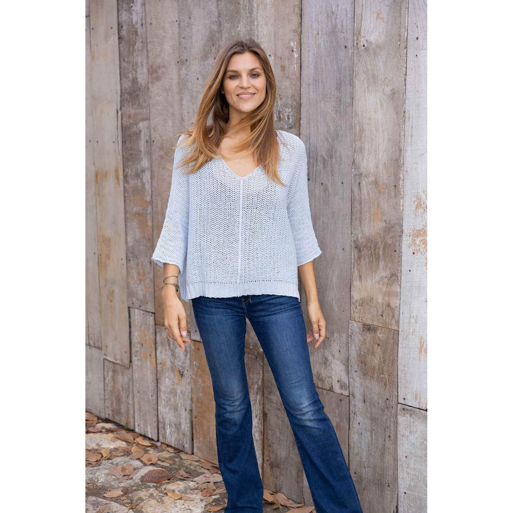 291 Kaya 3/4 Slv V Cotton