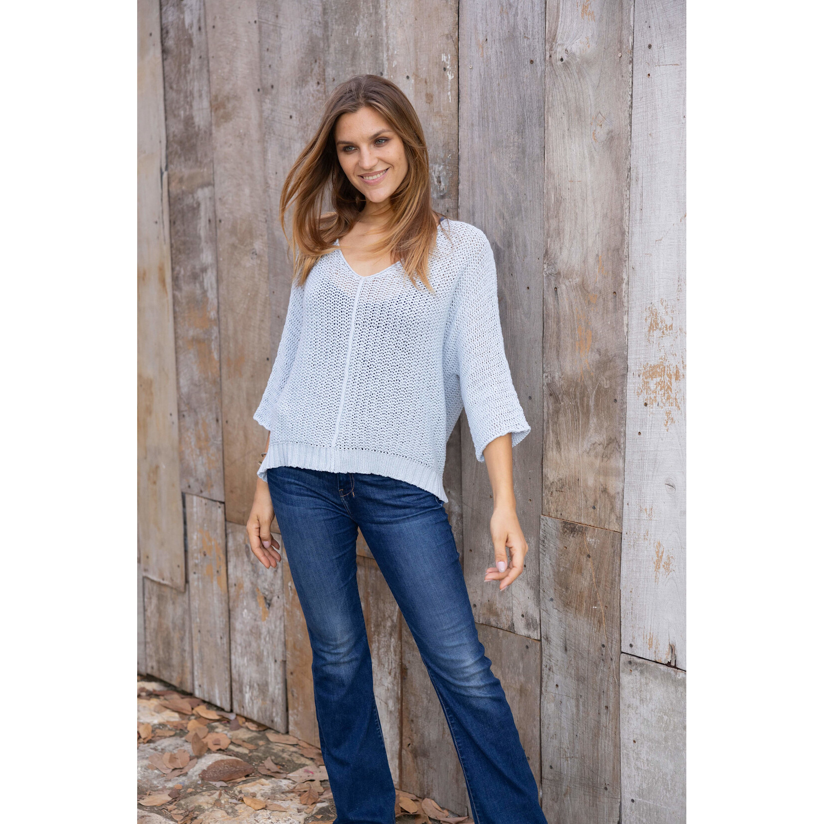 291 Kaya 3/4 Slv V Cotton