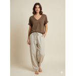 651 Linen Short Slv. Top