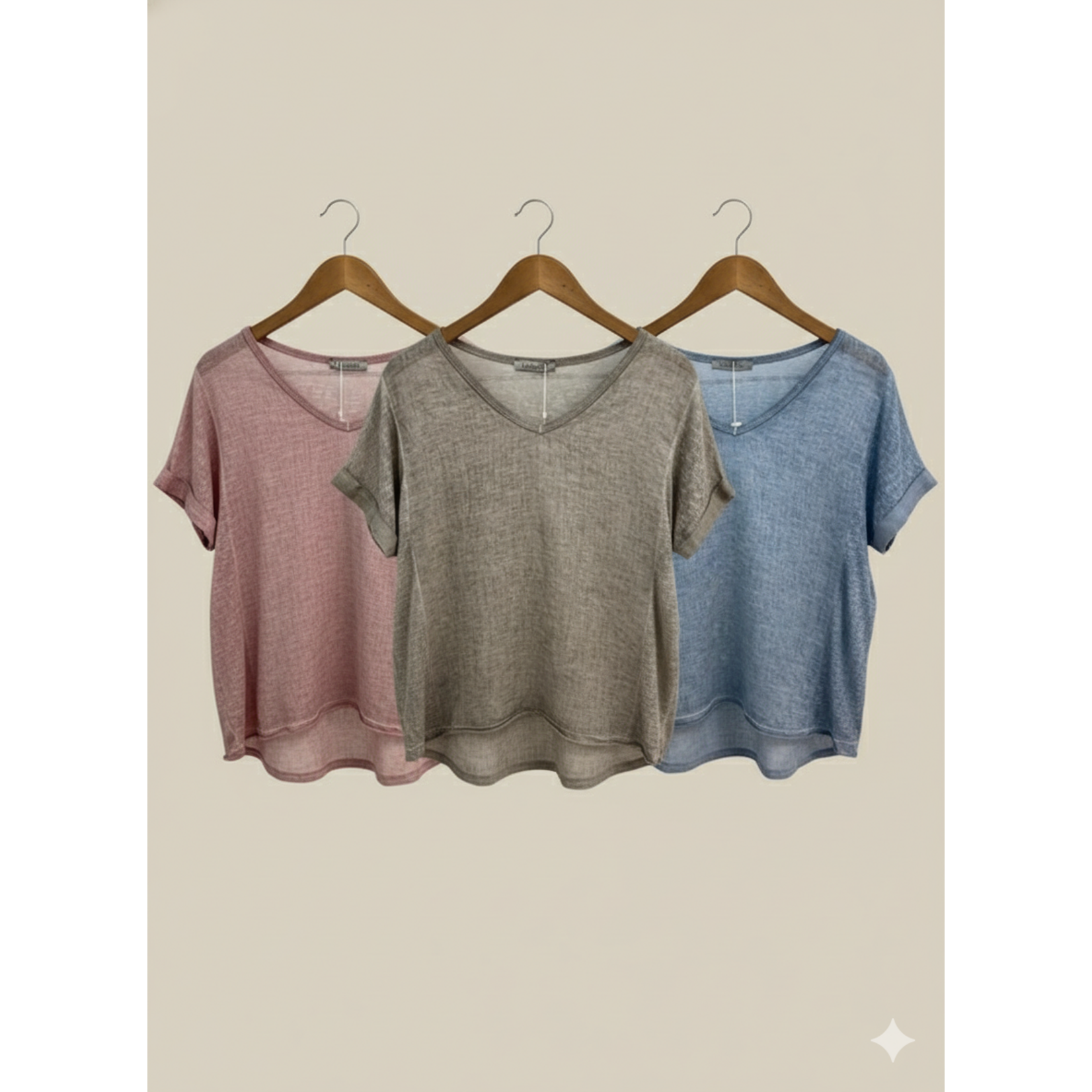 651 Linen Short Slv. Top