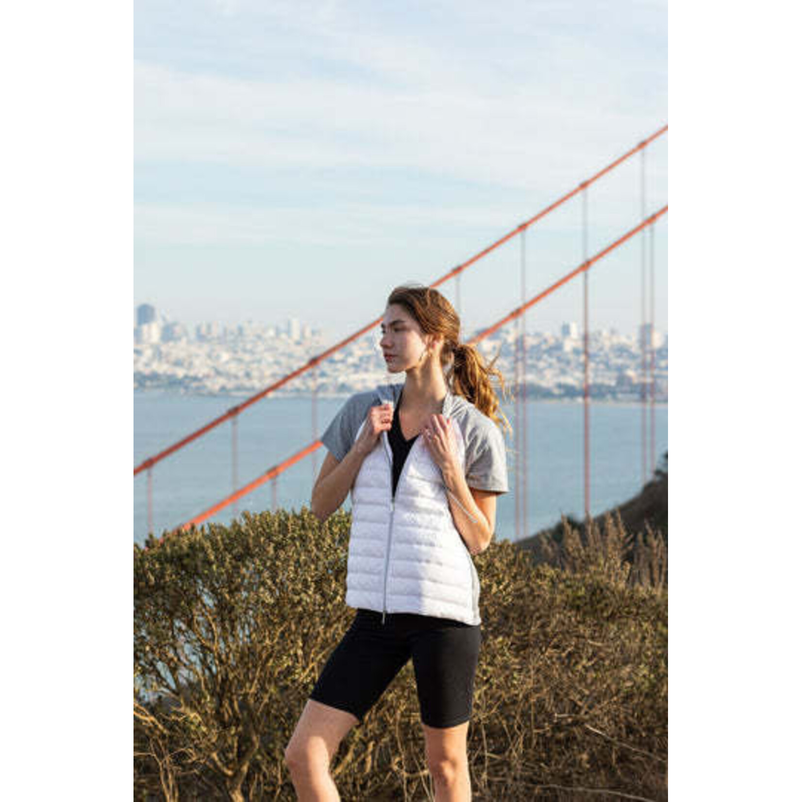 A850R1   Mixed S/S Quilted Hoodie