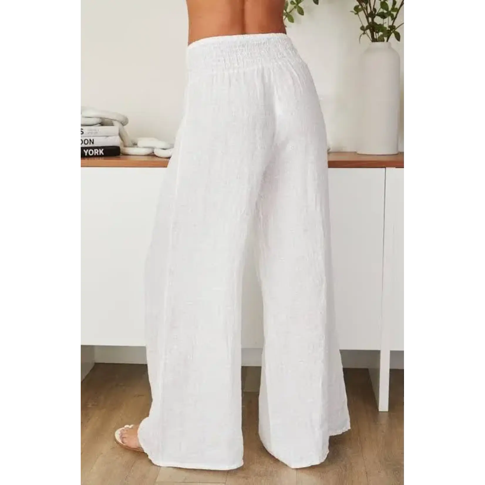 Smocked Waist Palazzo Pant