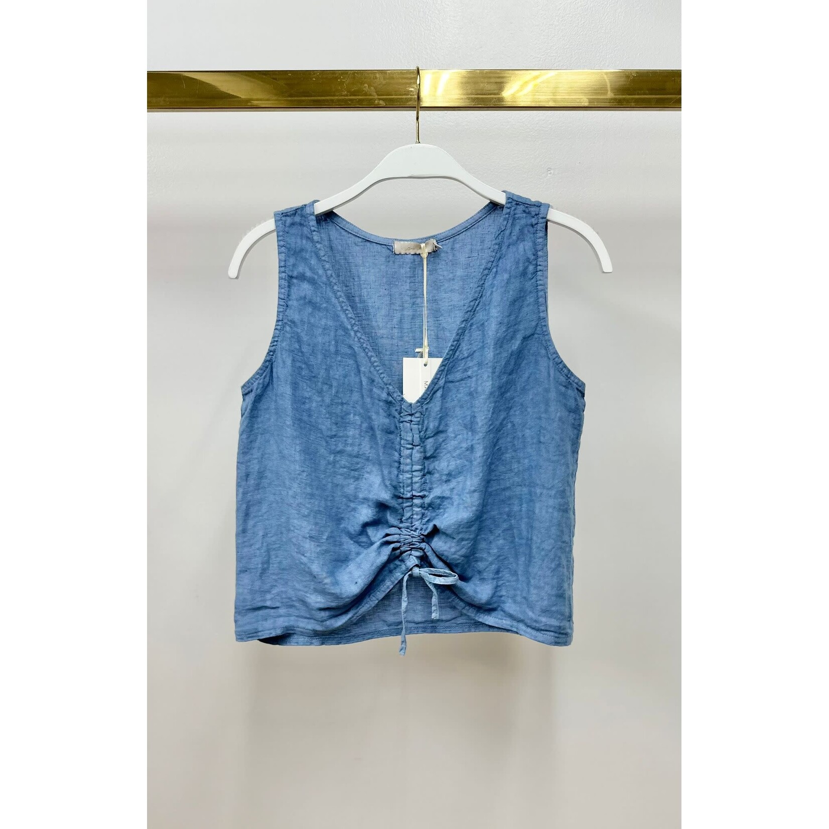 V Neck Rouched Crop Top