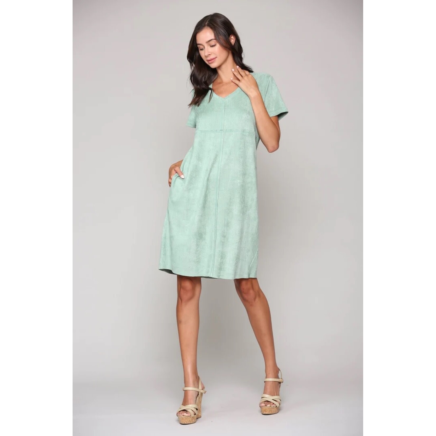 A8449V Audrey V-Neck WITH Pocket Dress