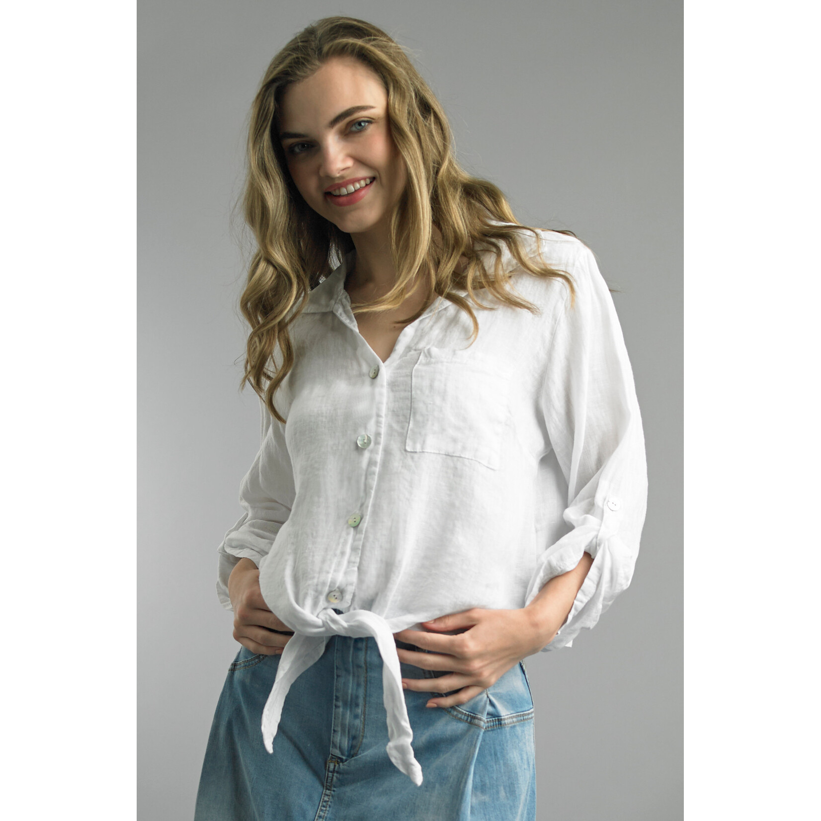 2202A Tie Front Blouse