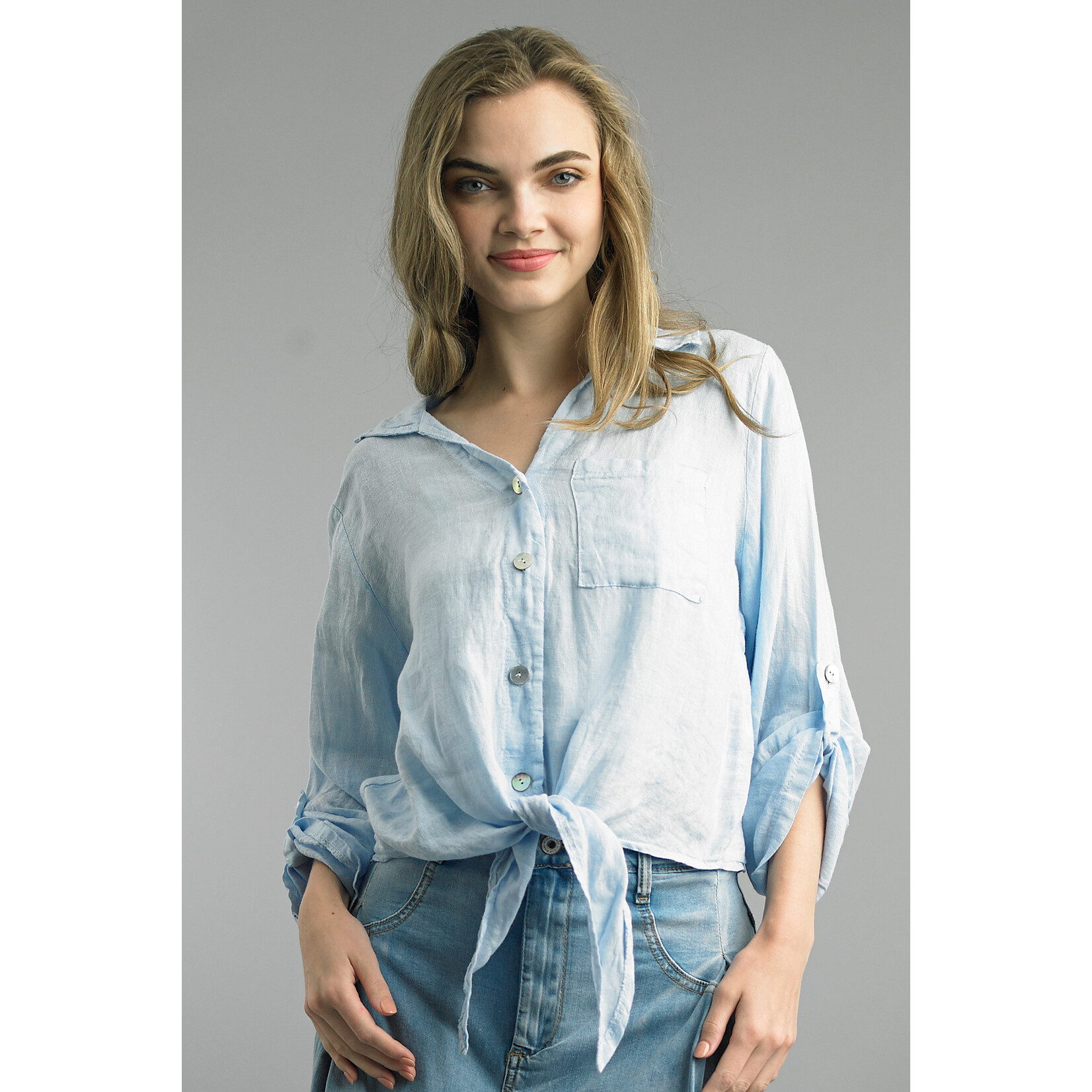 2202A Tie Front Blouse