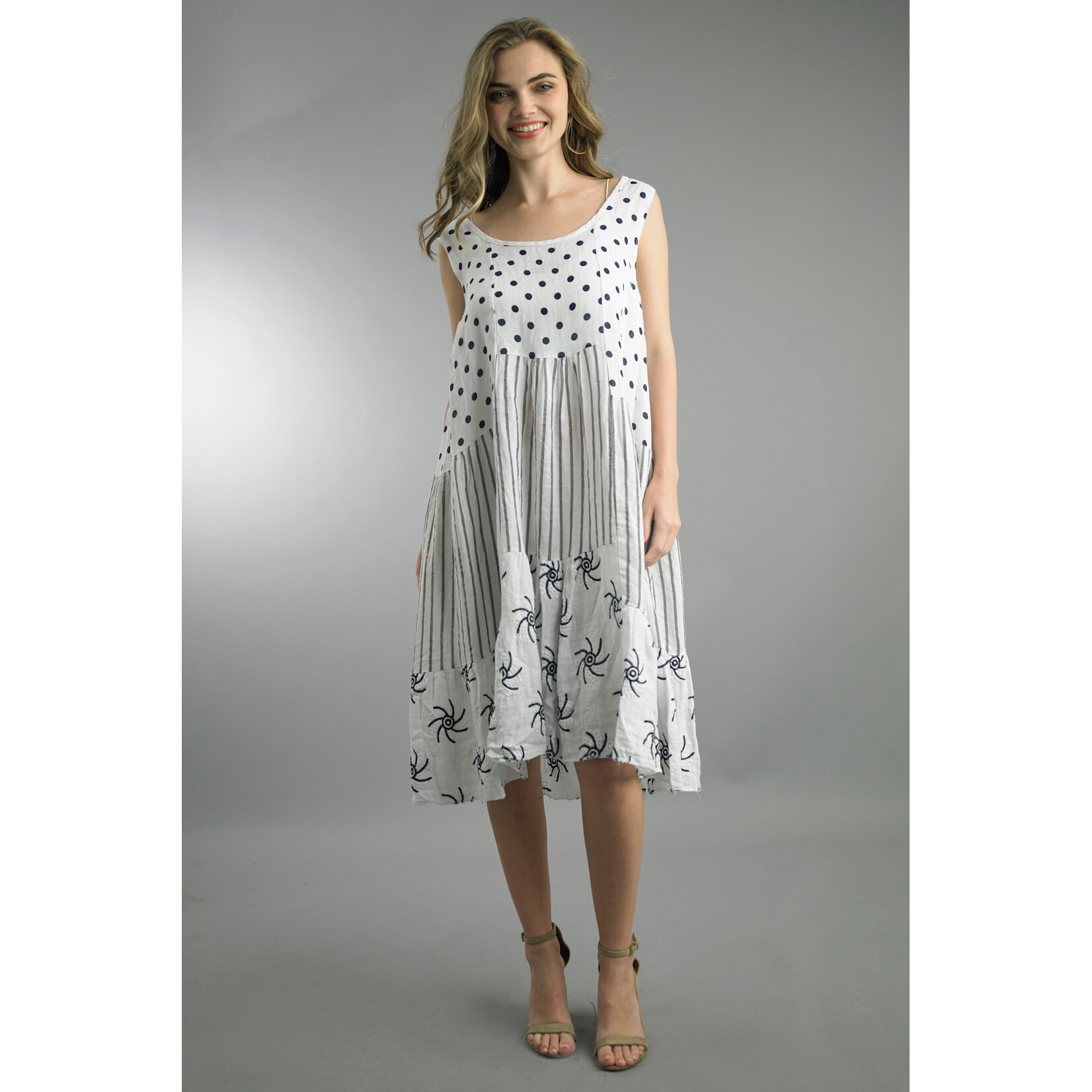 8870A Dot Printed Dress