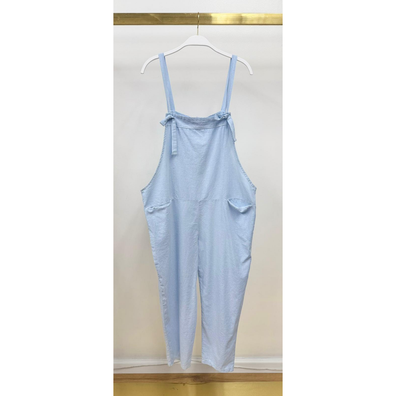 Linen Front Pocket Overalls
