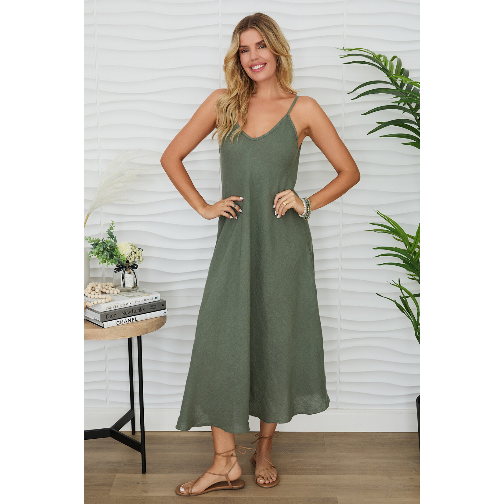 Italian Linen Maxi Slip Dress