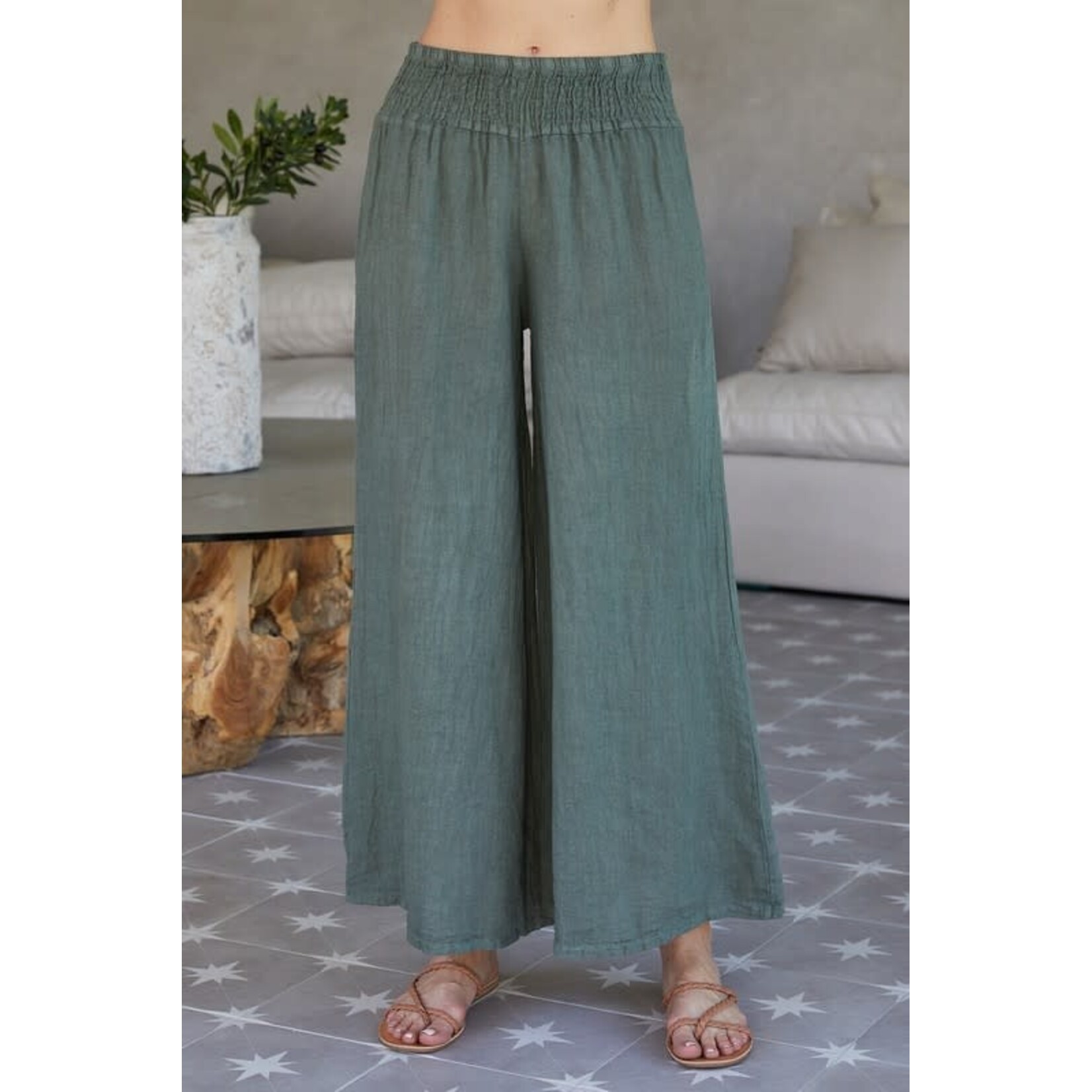 Smocked Waist Palazzo Pant