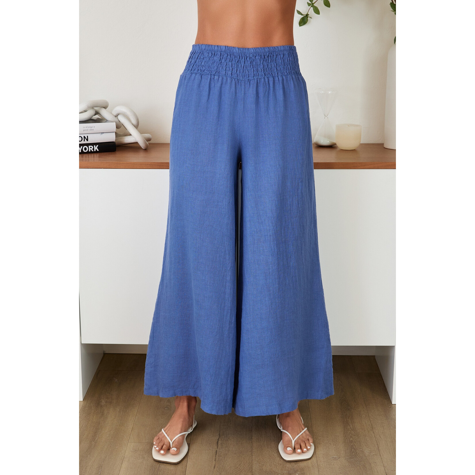 Smocked Waist Palazzo Pant