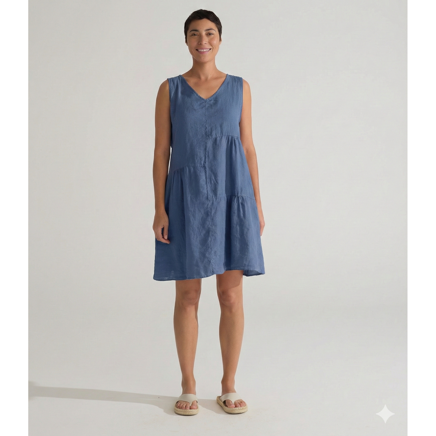 4200784 H Linen Patch Dress