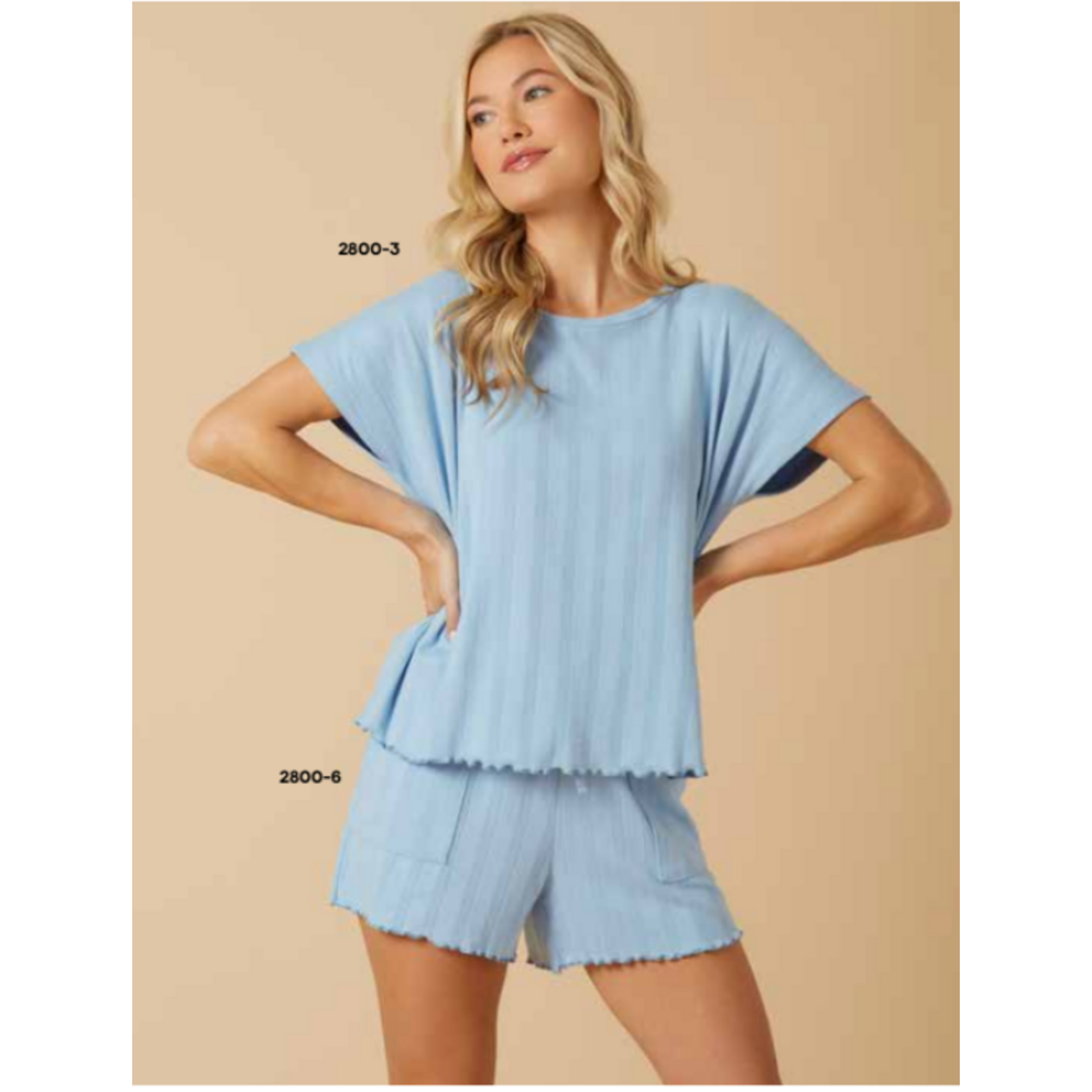 Schauben & Co Pointelle Slouchy Tee with Lettuce Edge