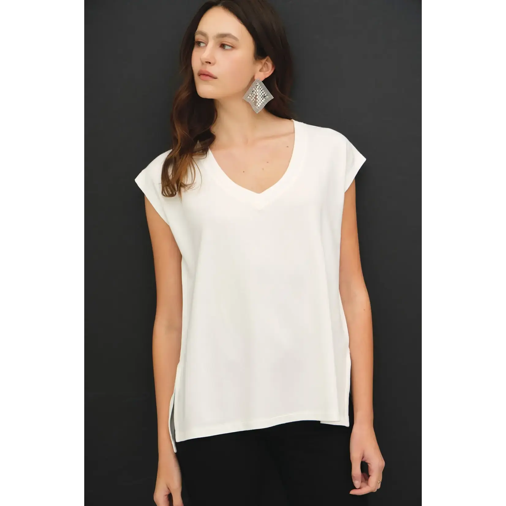 V-Neck Buttery French Terry Top