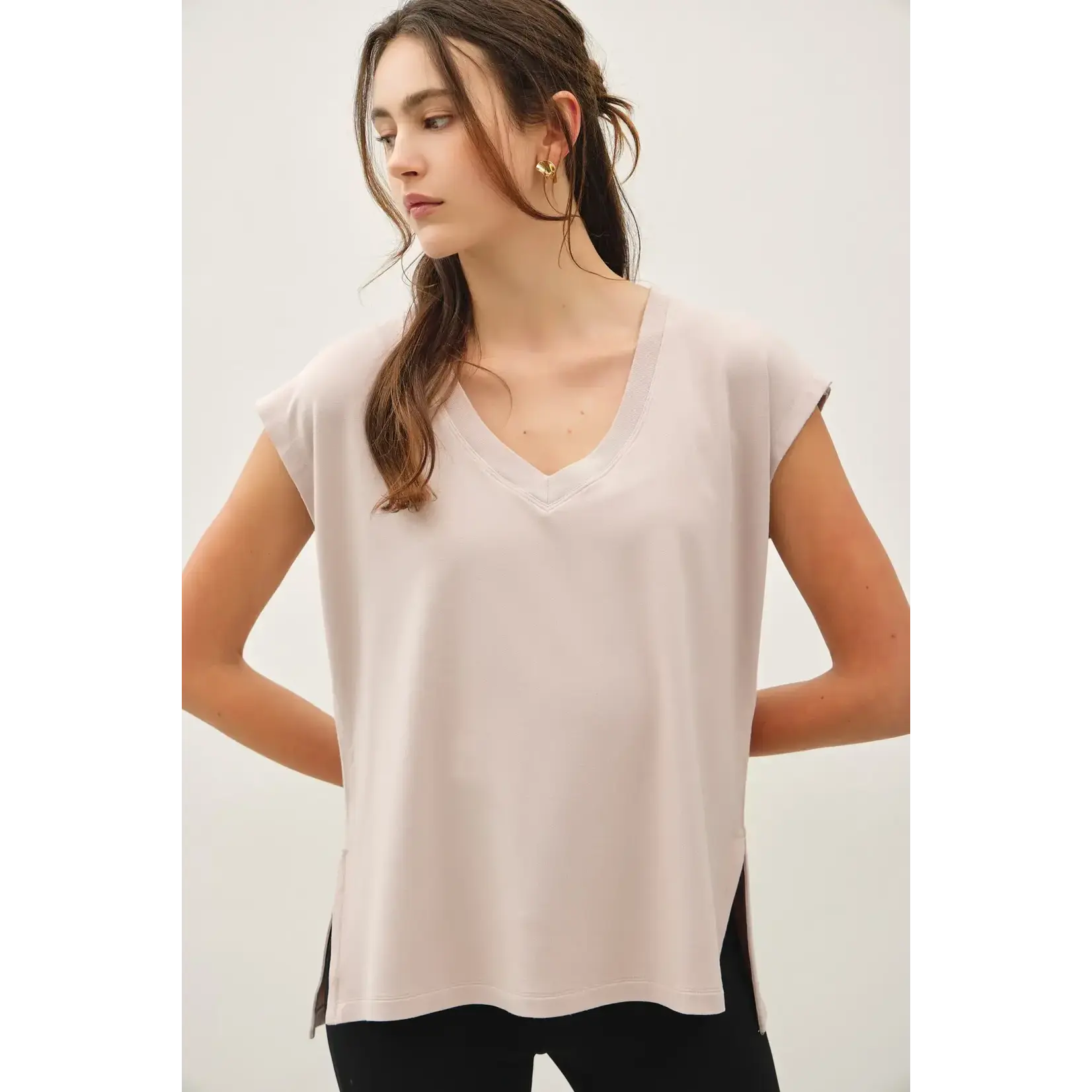 V-Neck Buttery French Terry Top