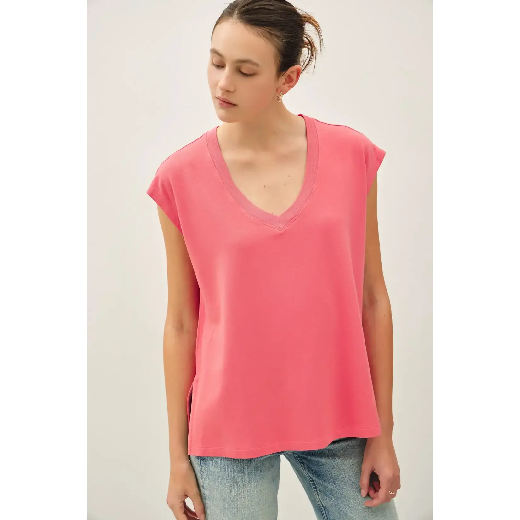 V-Neck Buttery French Terry Top