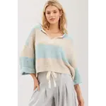 Illa Illa IM8030 Striped Patch Sweater