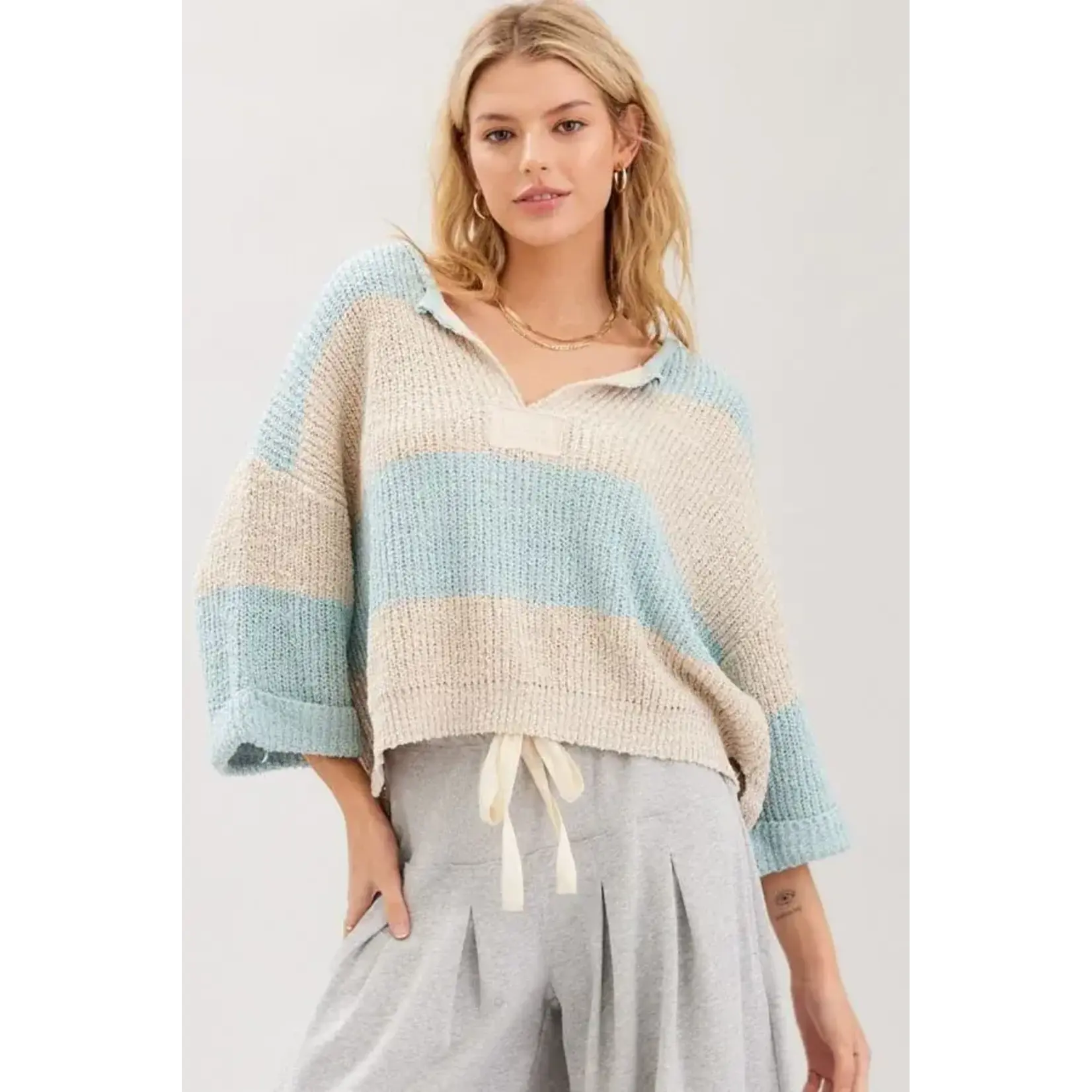 Illa Illa IM8030 Striped Patch Sweater