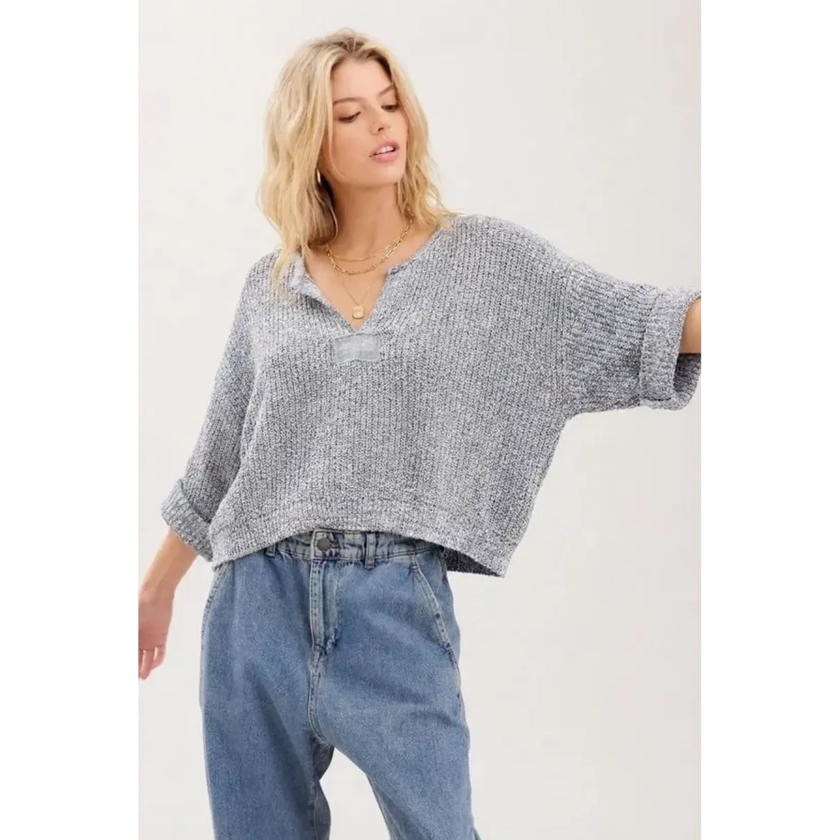 Illa Illa IM4439 Cropped Patch Sweater