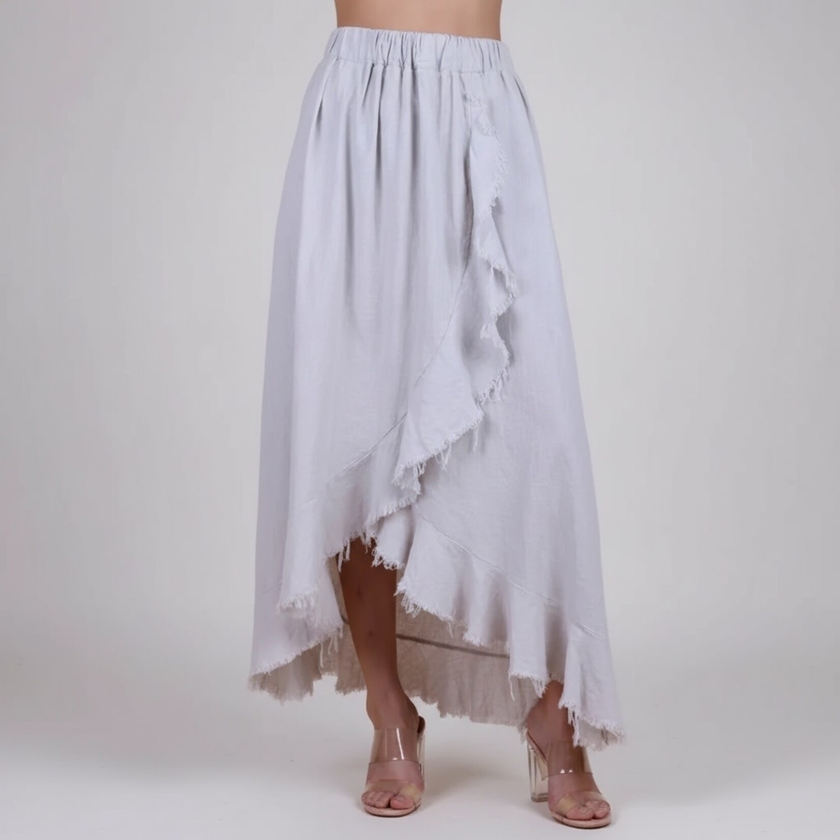 67383-  Asymmetrical High Low Skirt