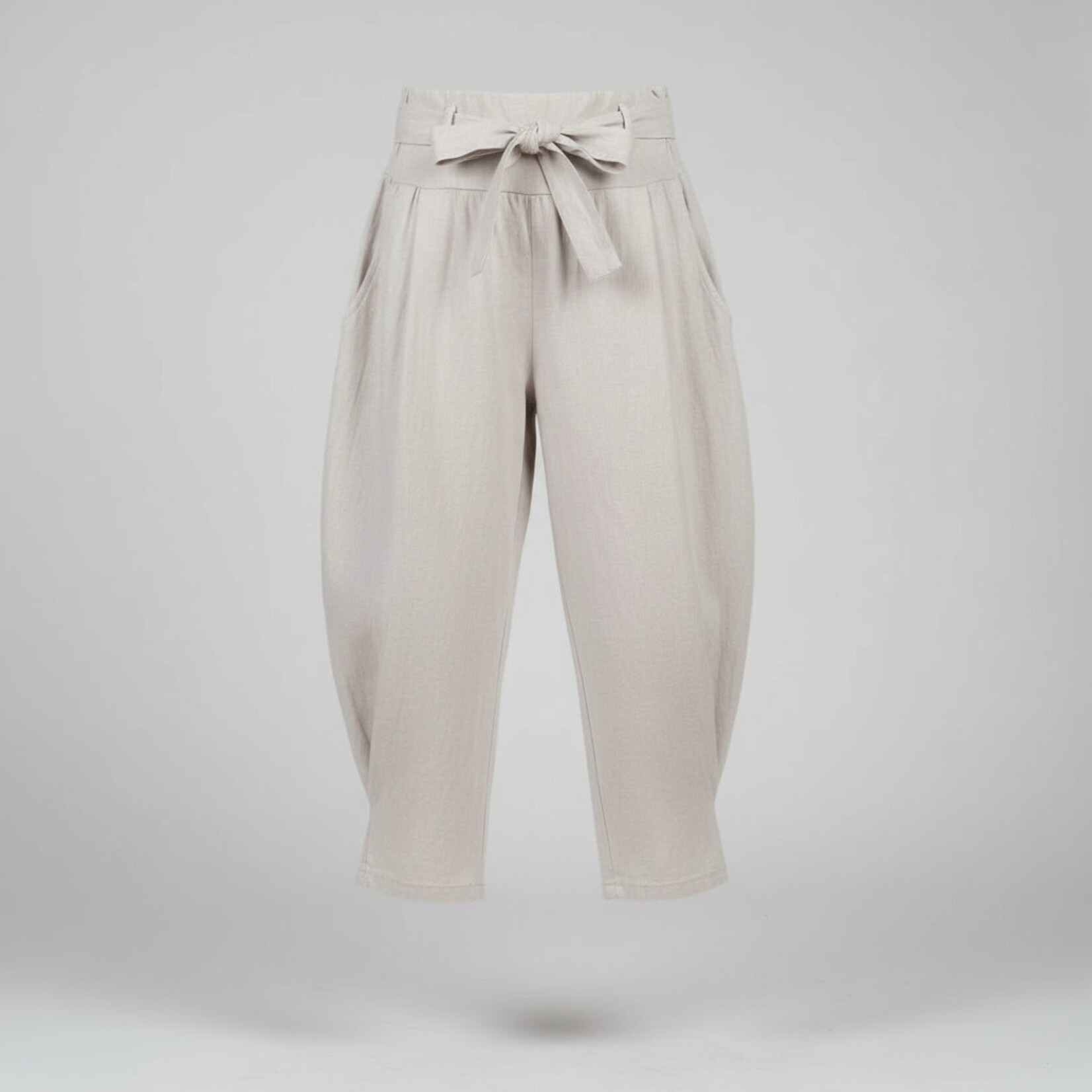 67557-Linen Pants w/Pleated Bottom
