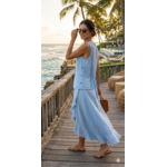 67383-  Asymmetrical High Low Skirt