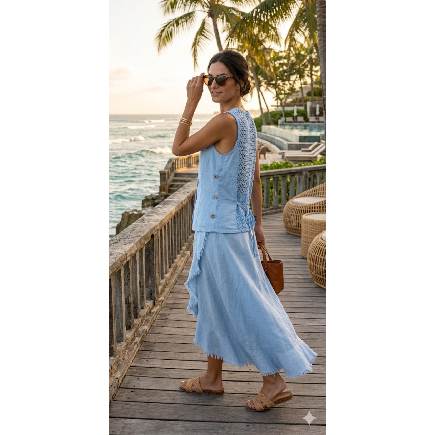 67383-  Asymmetrical High Low Skirt