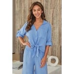 FRONT TIE BUTTON SHIRT