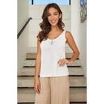 VISCOSE RIBBED V-NECK TANK