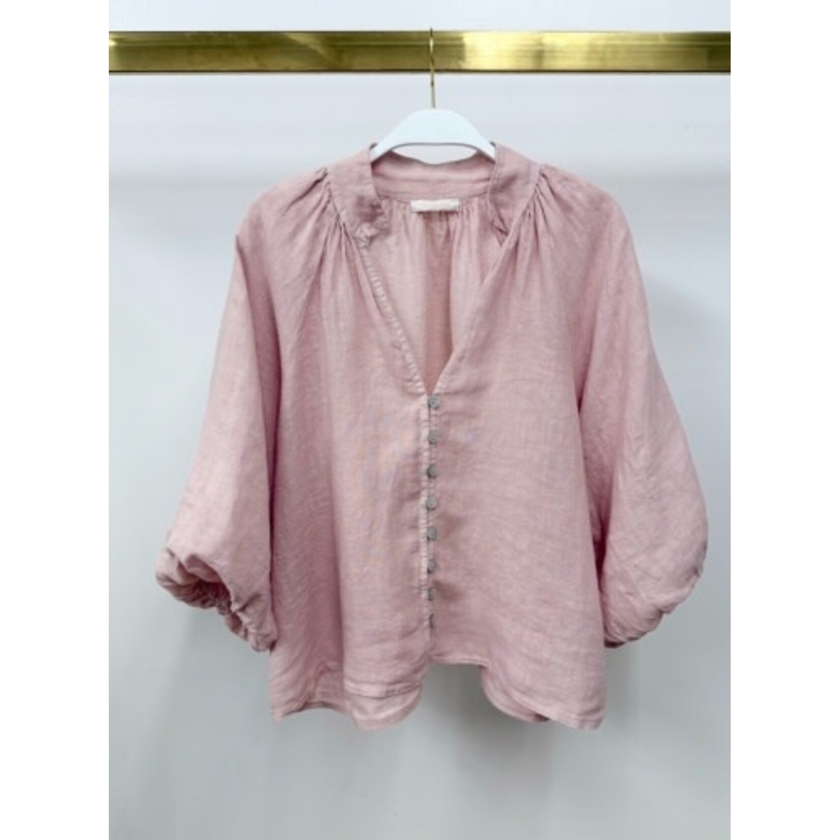 BALLOON SLVE V-NECK BLOUSE