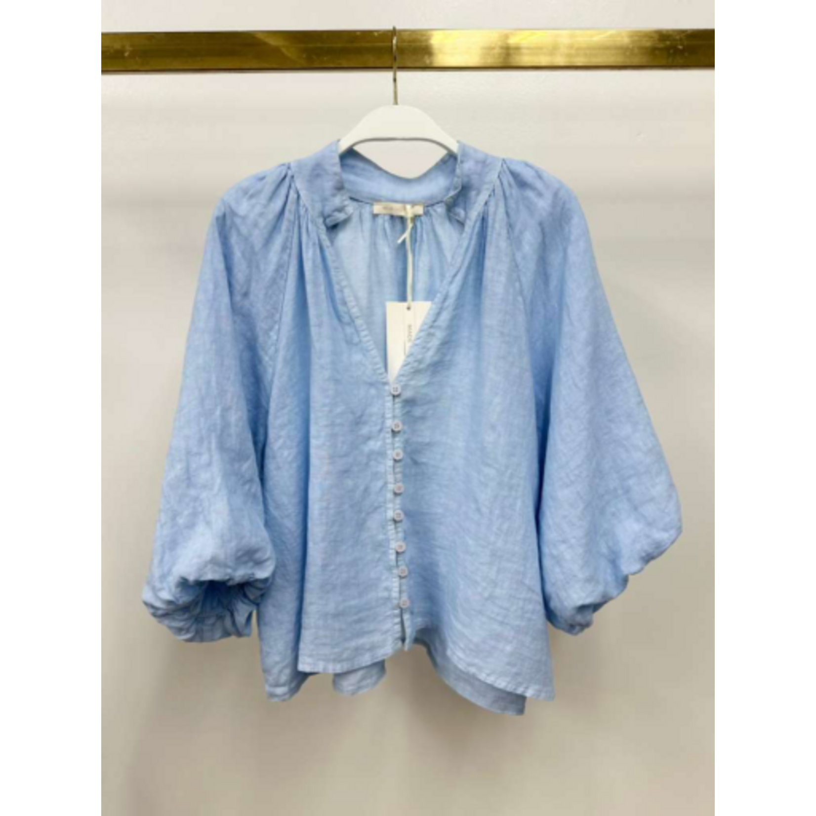 BALLOON SLVE V-NECK BLOUSE