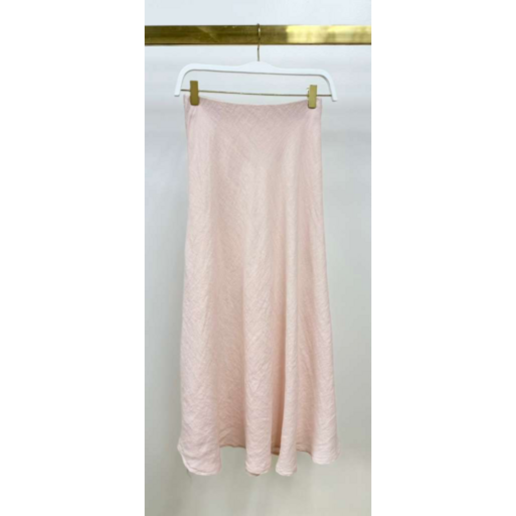 CRINKLE LINEN MIDI SKIRT