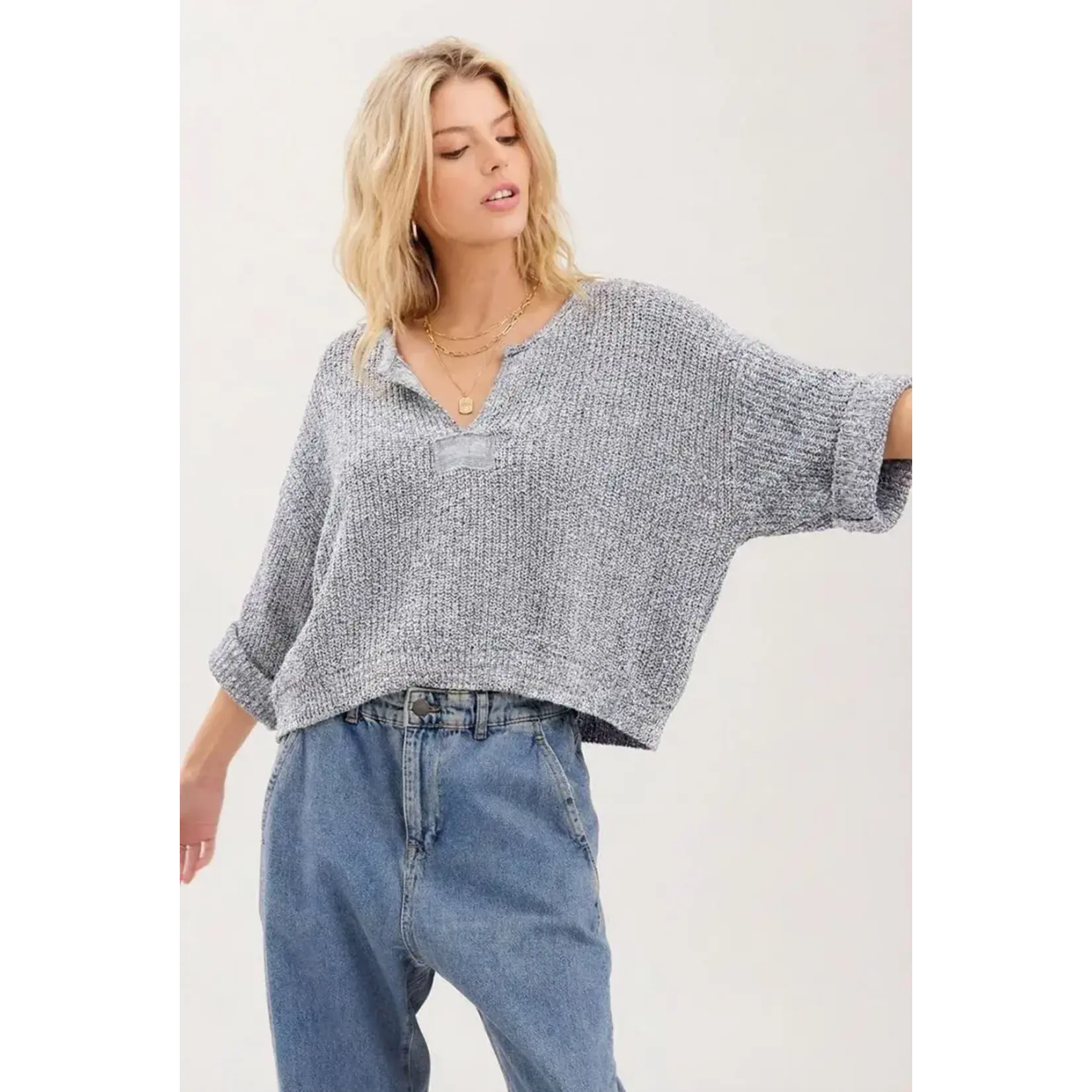 Illa Illa IM4439 Cropped Patch Sweater