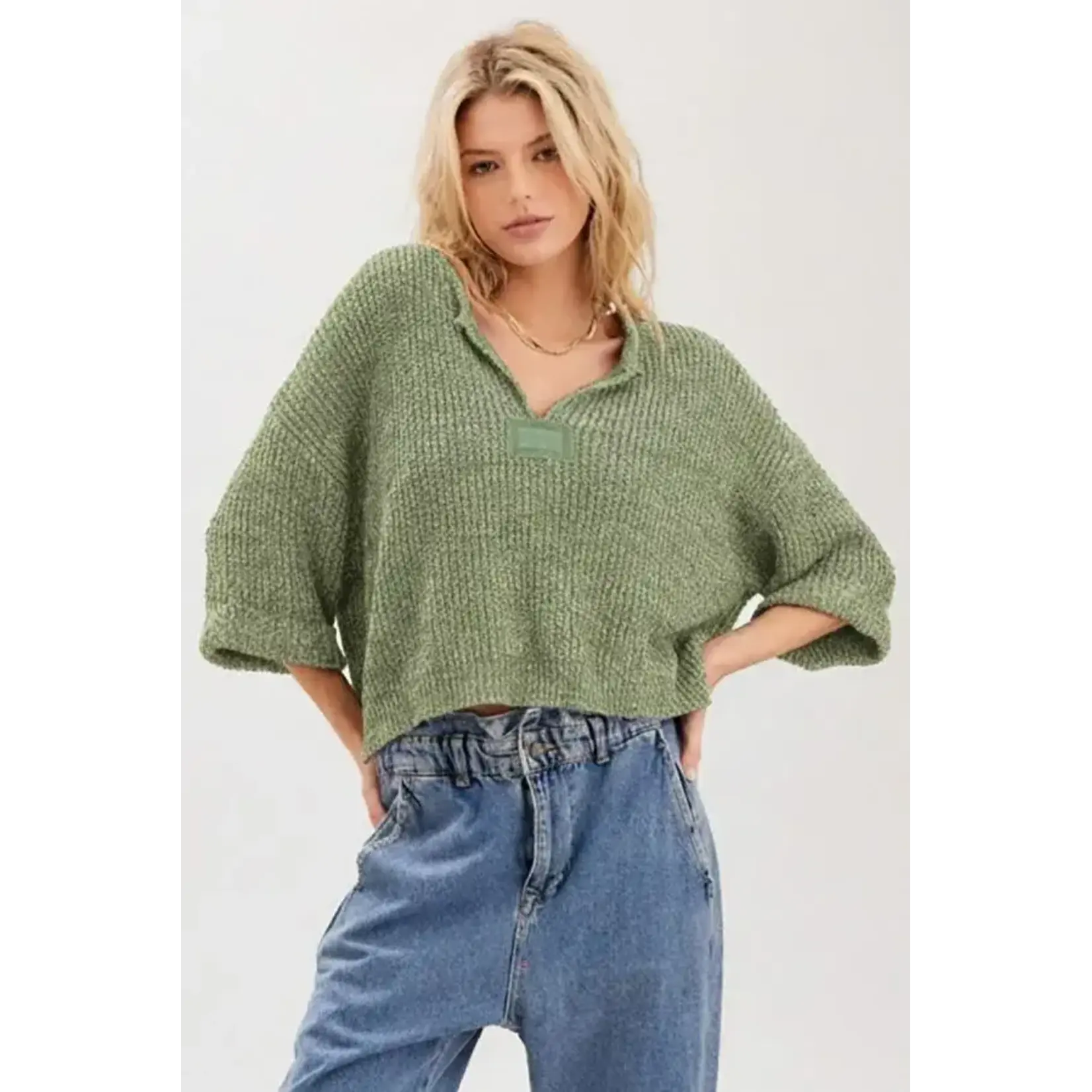 Illa Illa IM4439 Cropped Patch Sweater
