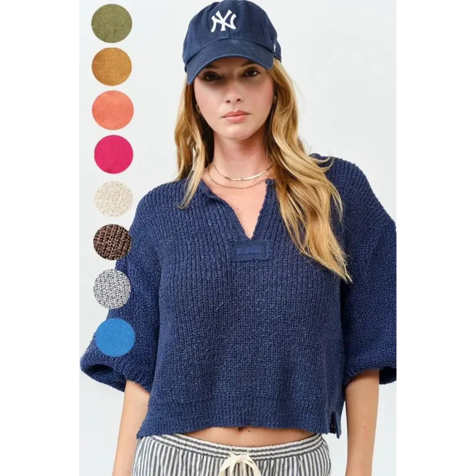 Illa Illa IM4439 Cropped Patch Sweater