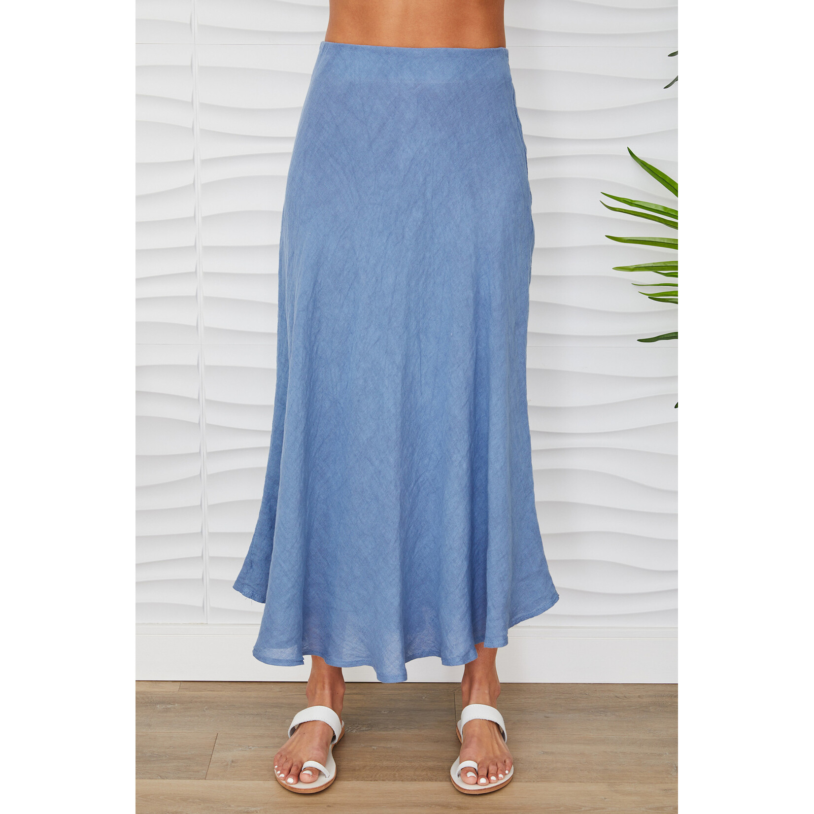 CRINKLE LINEN SKIRT